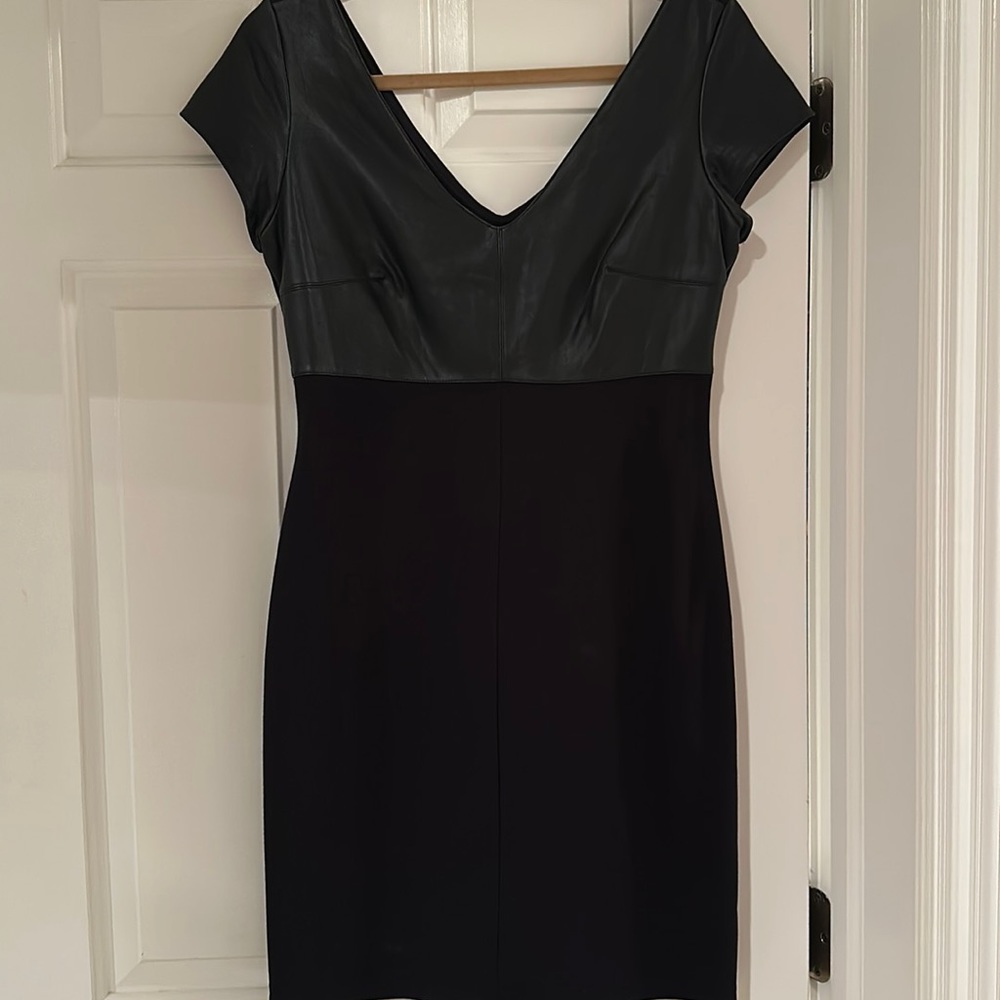 Bailey 44!v neck faux leather dress